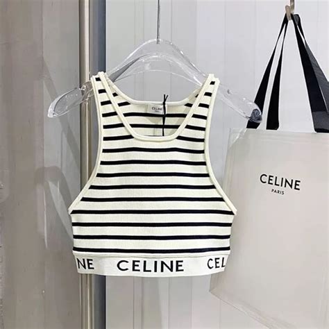 celine striped crop top|celine tops sale.